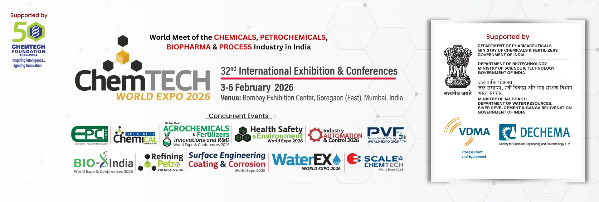 ChemTECH World Expo 2026 | Mumbai, India | The World Meet of Chemicals & Process Industry